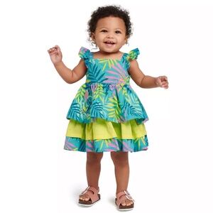 Disney 💙 Tropical Blue and Green Palm Dress Lilo & Stitch | 18-24 Months